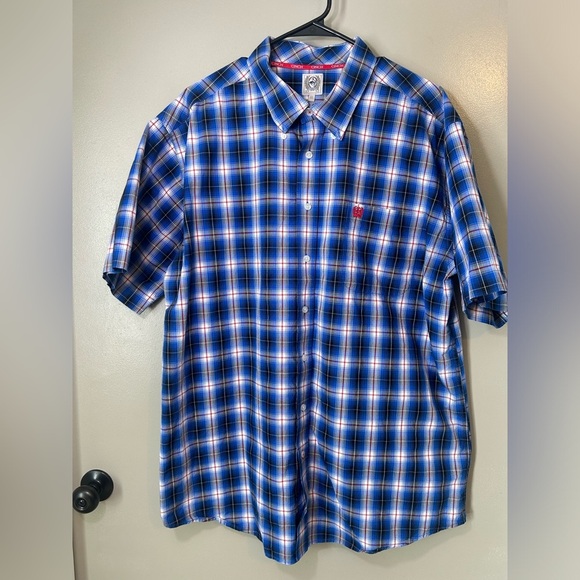 Cinch plaid short sleeve button down size XL - Picture 1 of 4